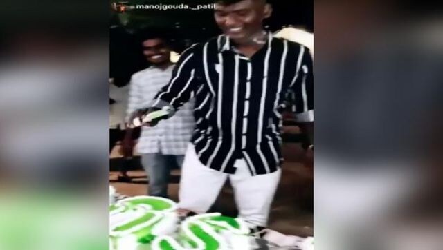 Watch: Karnataka BJP MLA's son cuts cakes with iPhone; local Congress calls it ‘ugly display of wealth’ Watch: Karnataka BJP MLA's son cuts cakes with iPhone; local Congress calls it ‘ugly display of wealth’