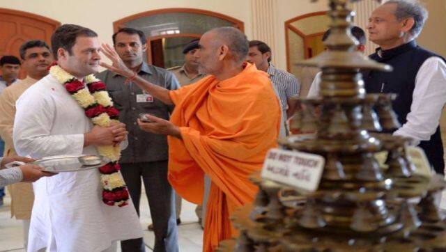 Congress leader Rahul Gandhi visiting the famous Akshardham temple in Gandhinagar in November 2017. PTI