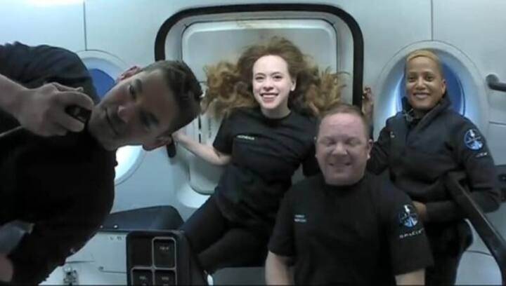 SpaceX capsule with its first all-civilian orbital crew splashes down in Atlantic