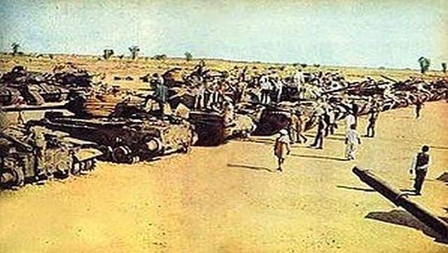 Captured Pakistani tanks on display near Bhikhiwind. Image Courtesy: @NorthernComd_IA/Twitter