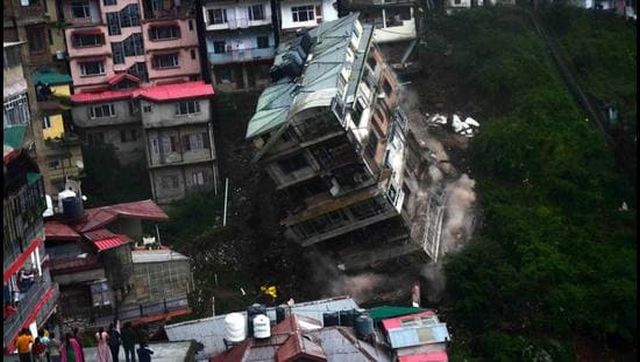 Watch | Multi-storey building crashes down like a pack of cards in Shimla; no loss of life Watch | Multi-storey building crashes down like a pack of cards in Shimla; no loss of life