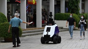 Singapore patrol robots blast warnings at people engaging in ‘undesirable' behaviour, fuel privacy concerns