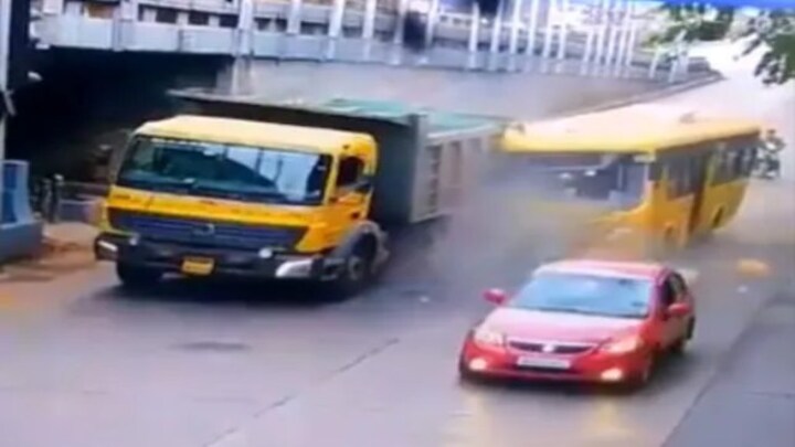 Three women among eight injured as BEST bus rams into dumper truck in Mumbai