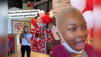 Spanx CEO Sara Blakely surprises employees with first-class plane tickets and $10,000 in cash