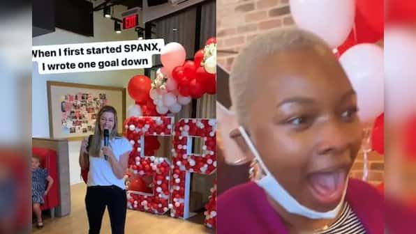 Spanx CEO Sara Blakely surprises employees with first-class plane tickets and $10,000 in cash