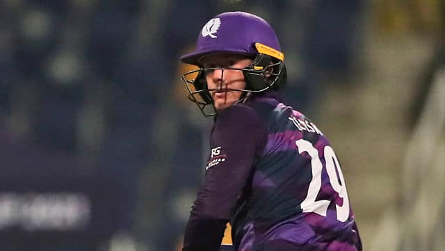 Most of the Scottish batters disappointed, but Michhael Leask put up a valiant effort with a knock of 44 off 27 balls. Scotland struggled their way to 109/8 from 20 overs. AP 