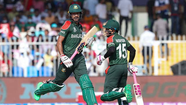 Mohammad Naim was involved in a 73-run stand with Mushfiqur Rahim (57*) to help Bangladesh post 171/4 from 20 overs. AP 