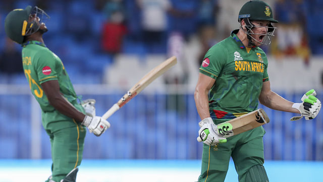 T20 World Cup 2021: Miller, Rabada pull off thrilling chase despite Hasaranga's hat-trick T20 World Cup 2021: Miller, Rabada pull off thrilling chase despite Hasaranga's hat-trick