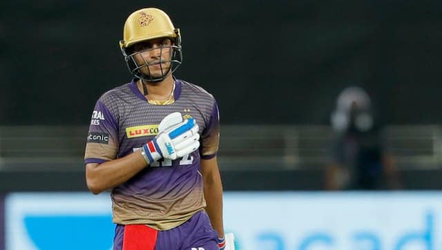 Shubman Gill of Kolkata Knight Riders celebrating half century during match 49 of the Vivo Indian Premier League between the KOLKATA KNIGHT RIDERS and the SUNRISERS HYDERABAD held at the Dubai International Stadium in the United Arab Emirates on the 3rd October 2021 Photo by Saikat Das / Sportzpics for IPL