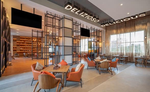 Ibis, known as a global economy brand of hotels for business travel, has tweaked its design for the new-age traveller. Above is the quirky look of its 24x7 restaurant and cafeteria Spice It.
