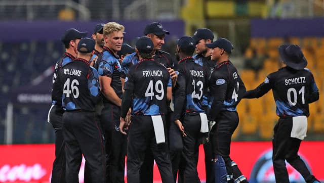 Namibia won the toss and opted to bowl first. Trumpelmann got rid of George Munsey, Calum MacLeod and Richard Berrington in the very first over. AP 