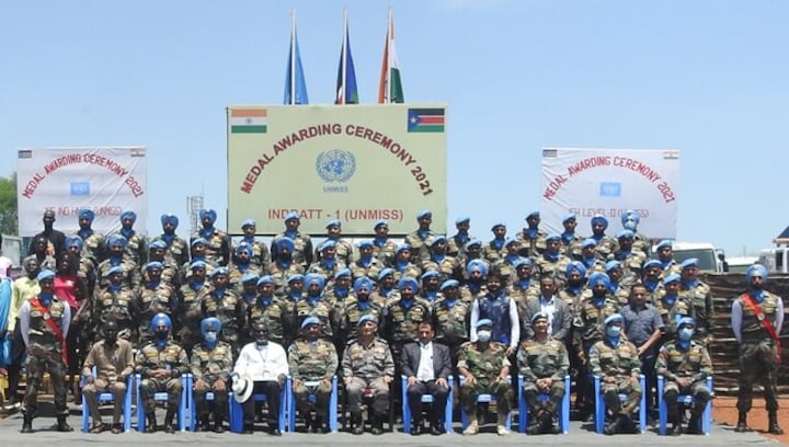 Over 800 Indian peacekeepers with United Nations Mission in South Sudan honoured with UN medals for service