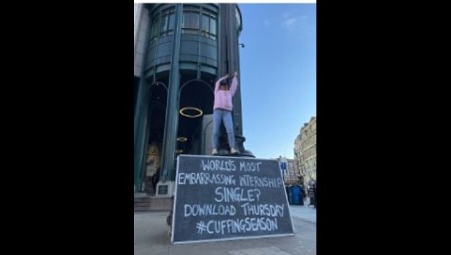 Dating app company handcuffs woman to pole as part of ‘world’s most embarrassing internship’ Dating app company handcuffs woman to pole as part of ‘world’s most embarrassing internship’