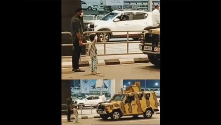 Watch: Little boy salutes security official at Bengaluru Airport, viral video takes internet by storm