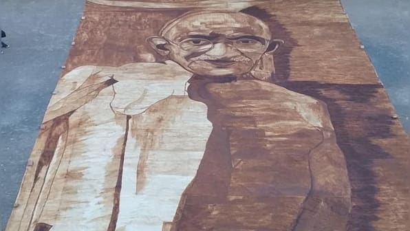 Ongole girl enters Guinness World Records with largest coffee painting of Mahatma Gandhi