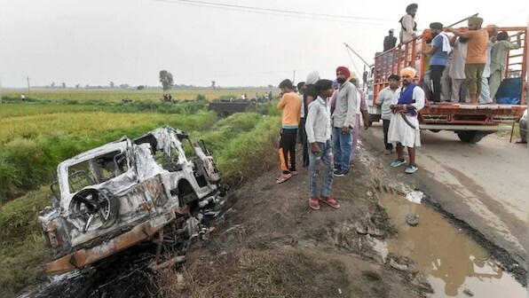 At Lakhimpur Kheri, charred vehicles and shattered minds serve as grim reminder of deadly violence
