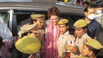 Action likely against on-duty female cops in UP for clicking selfies with Priyanka Gandhi