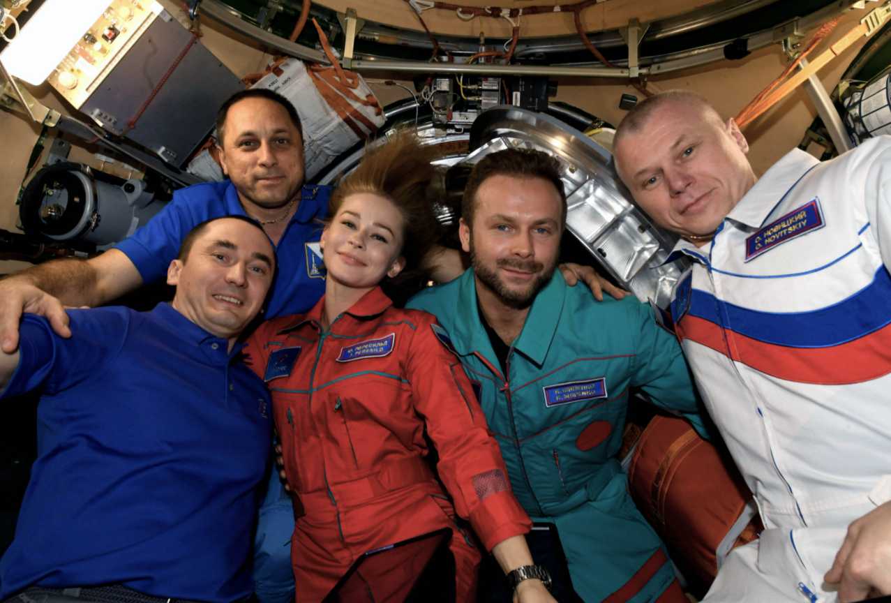 Russia actress Yulia Peresild, 37, and director Klim Shipenko, 38 have landed on Earth after spending 12 days on the International Space Station. Image credit: Twitter @Anton_Astrey
