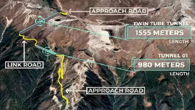 Confifuration of Sela Tunnel. Screengrab from video shared by @RakshaMantri