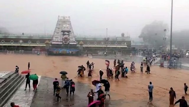 Roads submerged, airport operations disrupted: Heavy rains bring Tirupati to a standstill Roads submerged, airport operations disrupted: Heavy rains bring Tirupati to a standstill