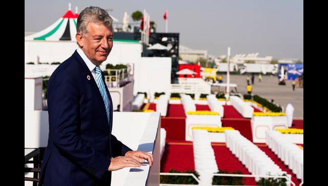 Paul Griffiths, the CEO of Dubai Airports, attends the Dubai Air Show in Dubai. Dubai International Airport, the world's busiest airport for international travel, handled some 20% more passenger traffic in the third quarter of 2021 compared to the same period last year, Griffiths said. AP photo