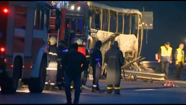Bulgaria: 45 dead, several injured as bus crashes and catches fire Bulgaria: 45 dead, several injured as bus crashes and catches fire