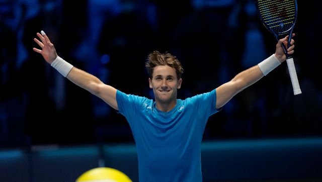 ATP Finals 2021: Casper Ruud beats Andrey Rublev, sets up semi-final meeting with Daniil Medvedev ATP Finals 2021: Casper Ruud beats Andrey Rublev, sets up semi-final meeting with Daniil Medvedev