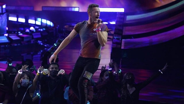 Chris Martin of Coldplay performs 