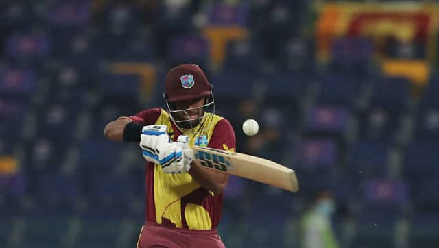 Nicholas Pooran (46) too played his part before being dismissed by Chameera. AP 
