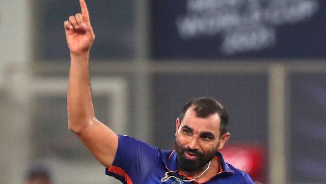 Mohammed Shami was responsible for the dismissals of George Munsey, Calum MacLeod and Alasdair Evans. AP 