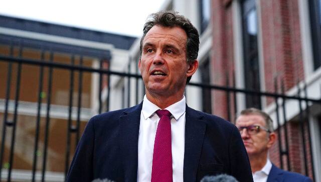 ECB CEO Tom Harrison speaks to reporters in London on Friday, 19 November. AP