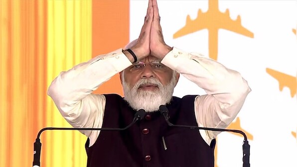 Prime Minister Narendra Modi lays foundation stone of Jewar Airport
