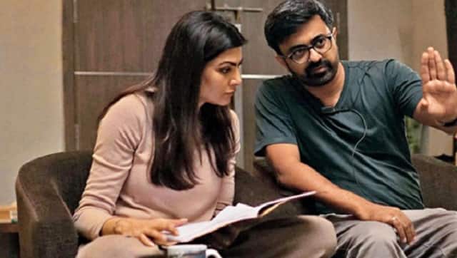 Sushmita Sen and co-director Sandeep Modi on the sets of Aarya