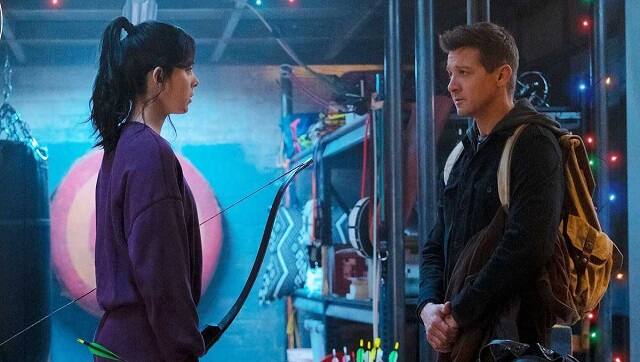 Hailee Steinfeld and Jeremy Renner in Hawkeye