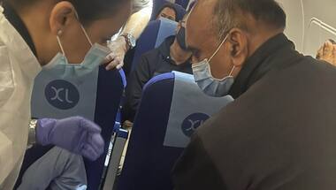 Union minister Bhagwat Karad gives medical aid to passenger who felt uneasy aboard IndiGo flight