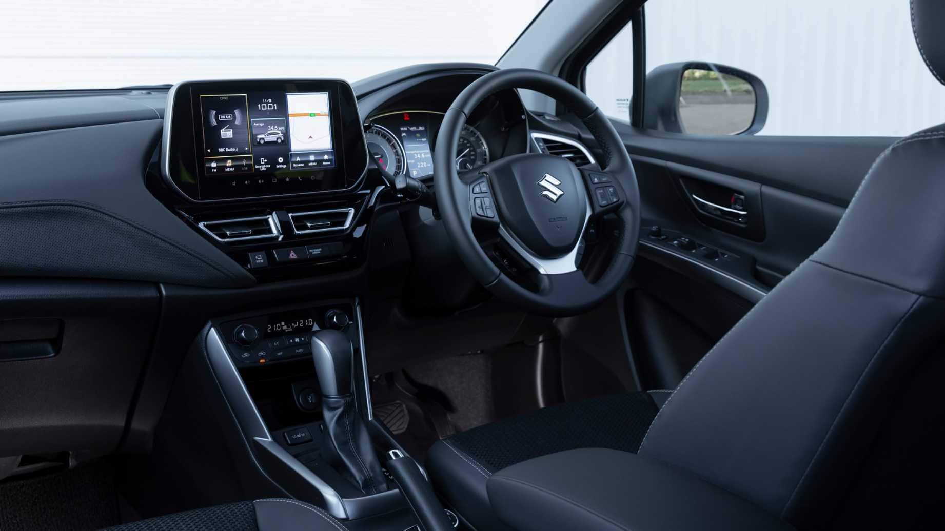 A 9.0-inch touchscreen takes centre stage on the new S-Cross' dash. Image: Suzuki