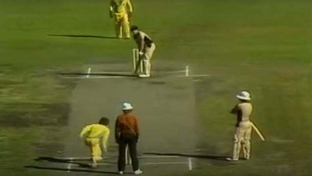 Trevor Chappell bowls an underarm last ball during the 1981 Melbourne Test, which drew widespread condemnation. (Screengrab from video. Youtube/nfused)