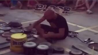 Italian man uses old utensils and bucket to create music; watch viral clip here