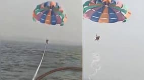 Watch: Two Mumbai women plummet into sea after parasailing rope snaps