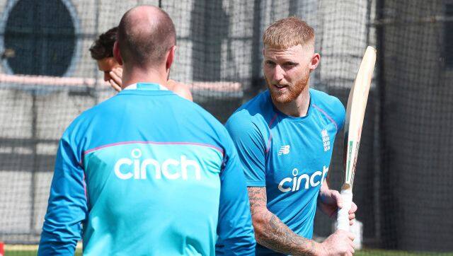 England’s Ben Stokes prepares to bat during their training session at the Gabba ahead of the first Ashes cricket test in Brisbane, Australia, Monday, Dec. 6, 2021. (AP Photo/Tertius Pickard)