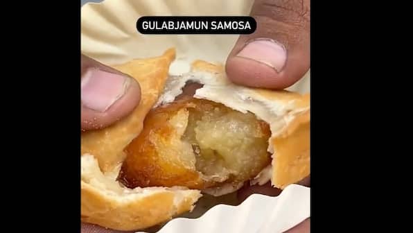Watch | Bizarre samosa with gulab jamun filling irks the internet; see viral video here