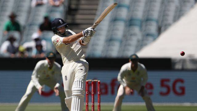 England's Joe Root pulls the ball against Australia during the third day of their cricket test match in Melbourne, Australia, Tuesday, Dec. 28, 2021. (AP Photo/Asanka Brendon Ratnayake)