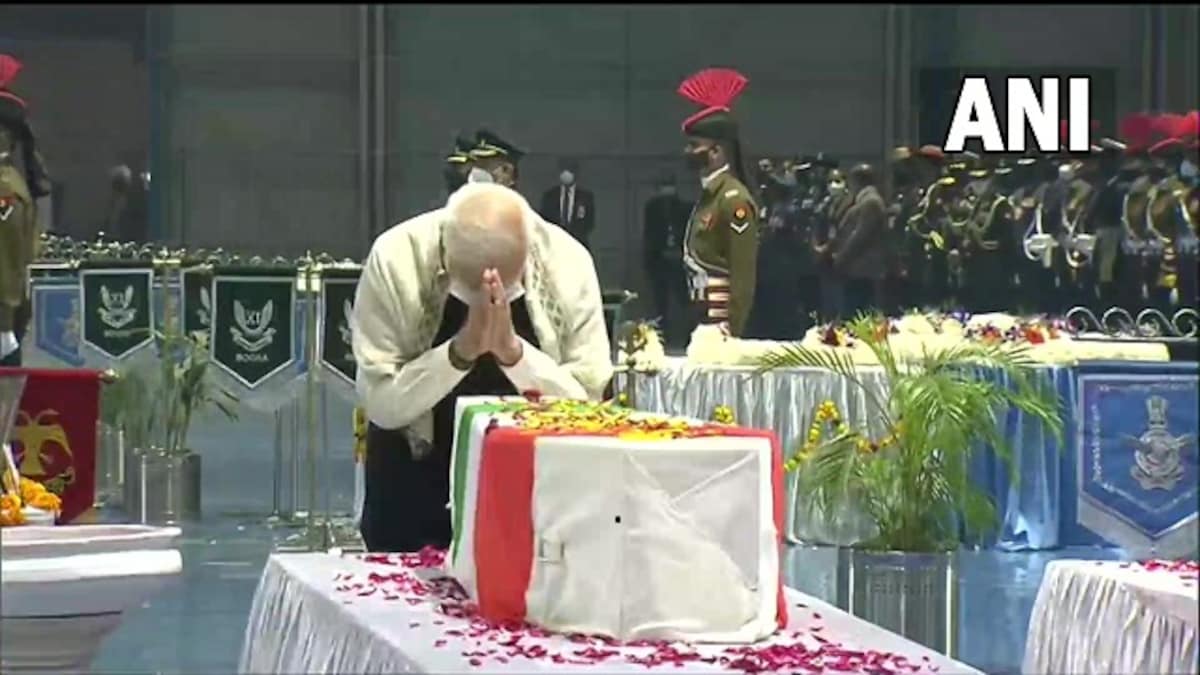 General Bipin Rawat Death News Updates: PM Modi, Rajnath Singh and three Service chiefs pay last respects at Palam airbase in Delhi