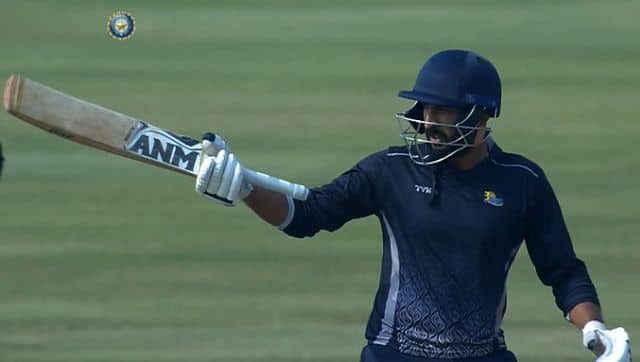 Earlier, Dhawan hit nine boundaries and one six, and got perfect support from Akash Vasisht, who smacked four boundaries and two sixes in his quickfire 45 not out from 29 balls. Twitter @BCCIdomestic 