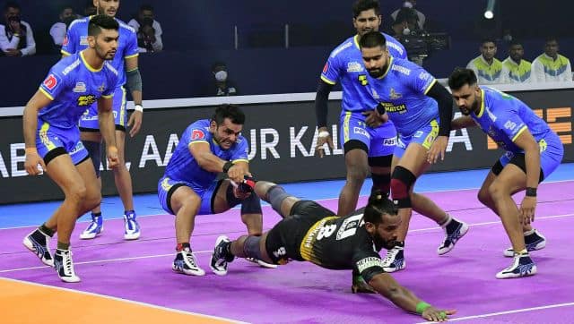Telugu Titans played out a 40-40 tie with Tamil Thalaivas in their Pro Kabaddi opener. Image: Pro Kabaddi