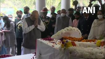 Home Minister Amit Shah pays last respects to CDS Bipin Rawat, his wife