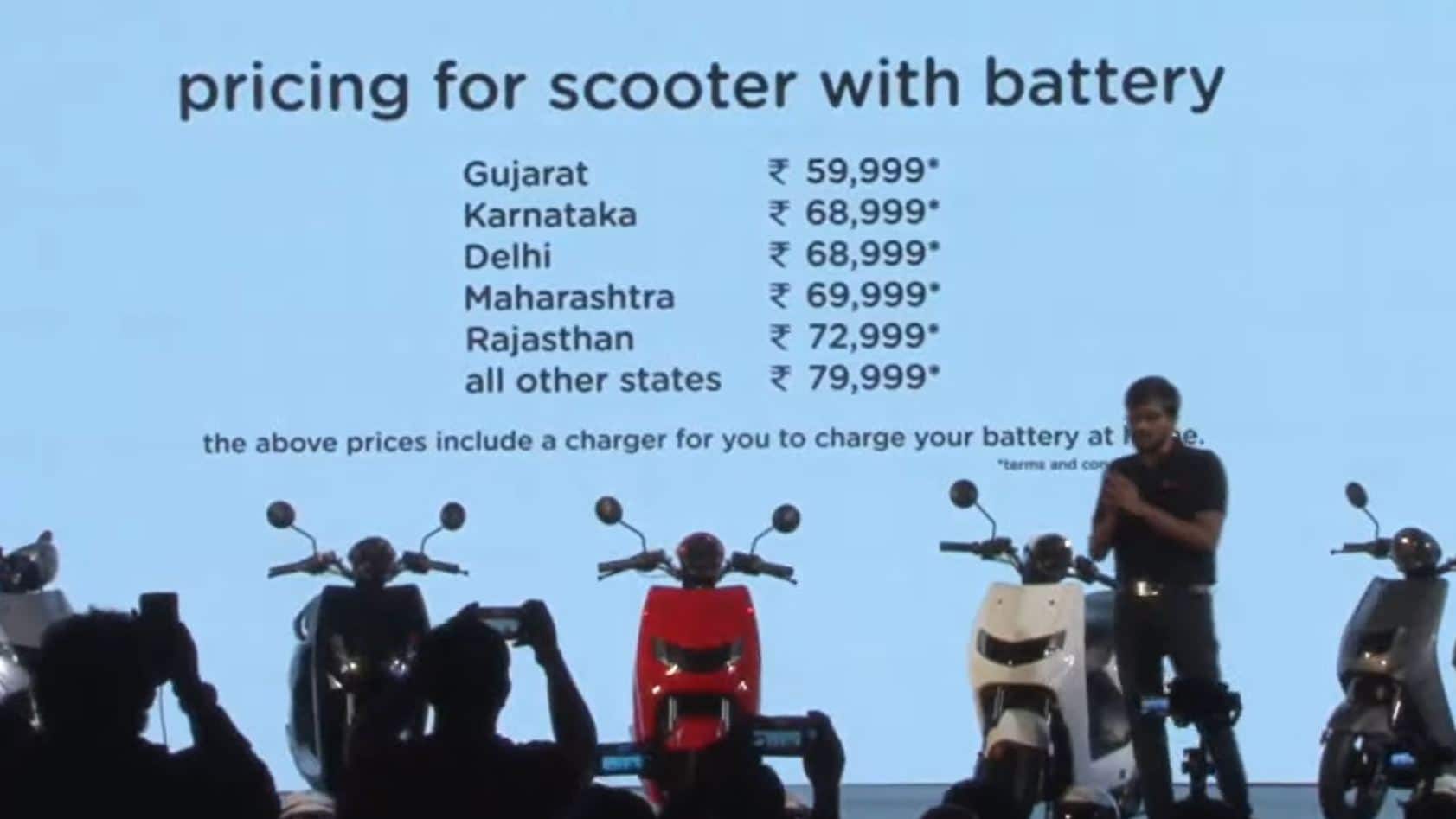 For those wanting to buy the Infinity E1 outright, prices will range from Rs 59,999 to Rs 79,999, depending on the state. Image: Bounce