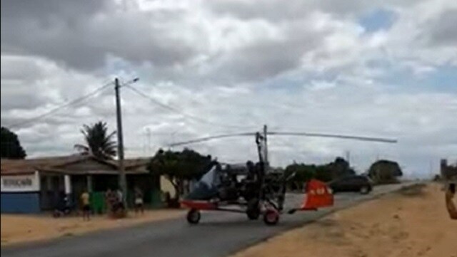 Um brasileiro pilota um helicóptero com carros danificados;  Confira o clipe viral aqui