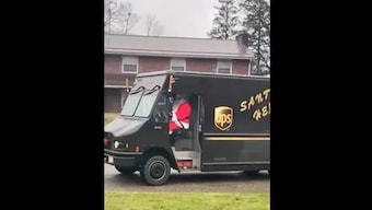 Watch: Driver dresses up as Santa Claus to deliver gifts to specially-abled boy, wins hearts
