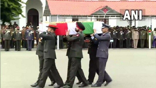 IAF Helicopter Crash: Mortal remains of General Bipin Rawat, others reach Madras Regimental Centre IAF Helicopter Crash: Mortal remains of General Bipin Rawat, others reach Madras Regimental Centre